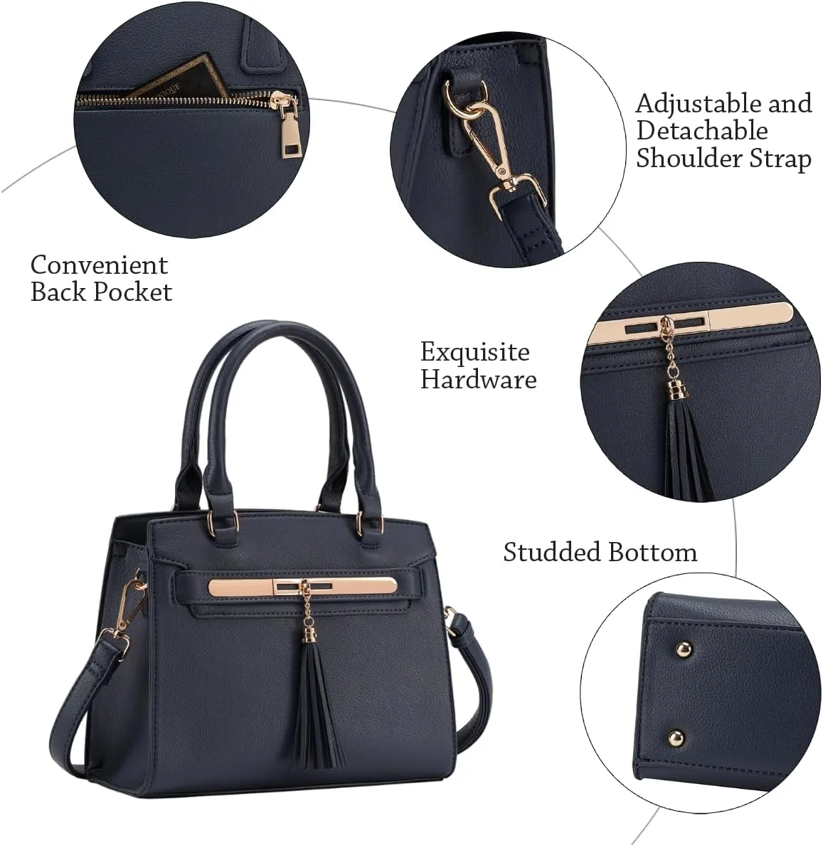 LJOSEIND Small Satchel Purses for Women - Fashionable Handbags, Top Handle Crossbody Bags with Adjustable Strap