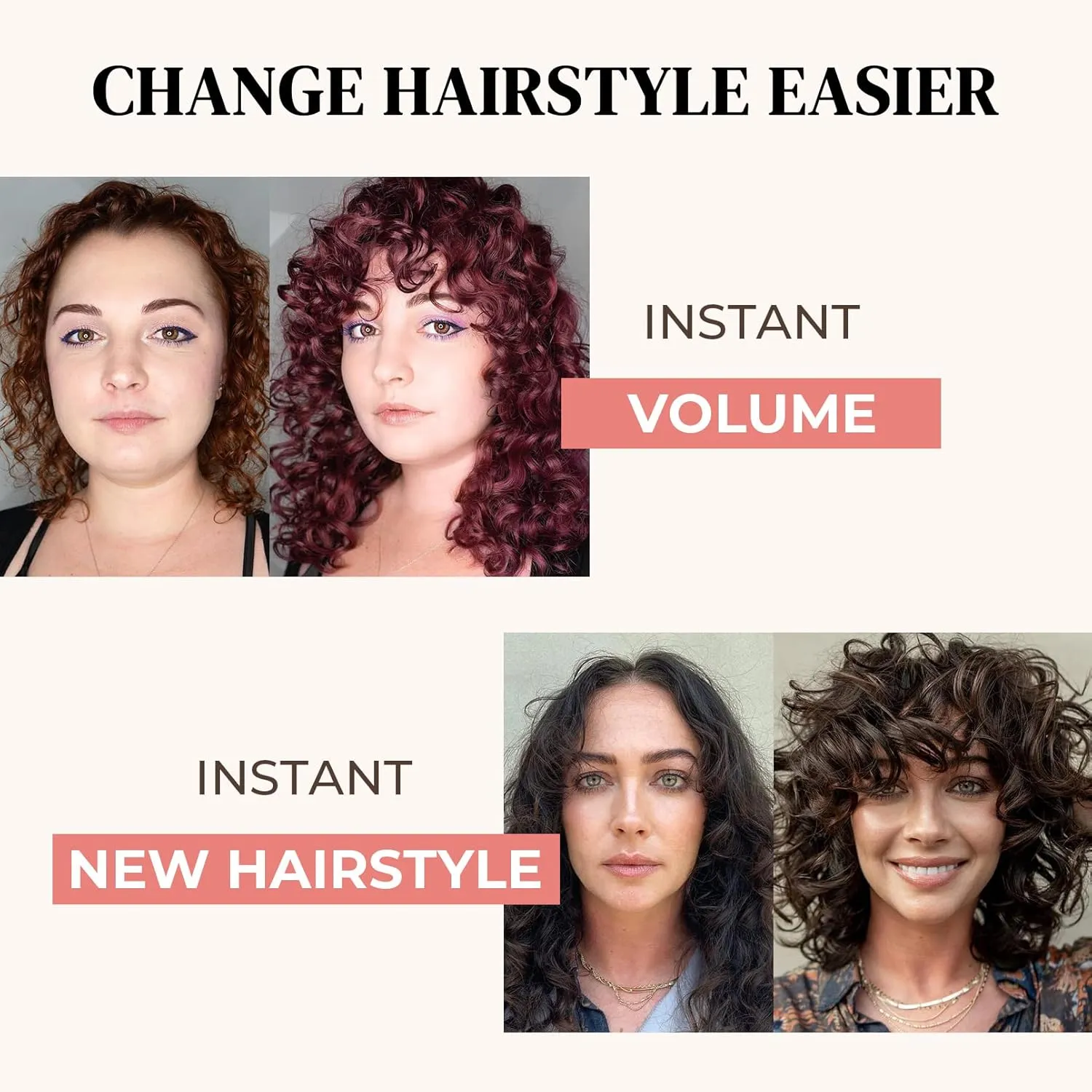 LONAI Short Curly Wig with Bangs for Women Brown Wigs with Bangs WIG006 Curly Synthetic Wig for Daily Use Party Cosplay-Black Brown mixed Blonde