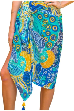 Long Sarong for Women Smooth and Silky Cotton Beach Pareo Bikini Swimsuit Cover Up Tapestry Wall Hanging - Wrap Skirt