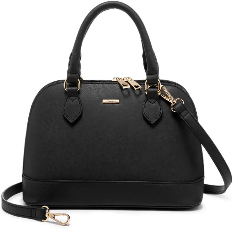 LOVEVOOK Purse for Women Small Crossbody Bags Classic Double Zip Top Handle Dome Satchel Bag