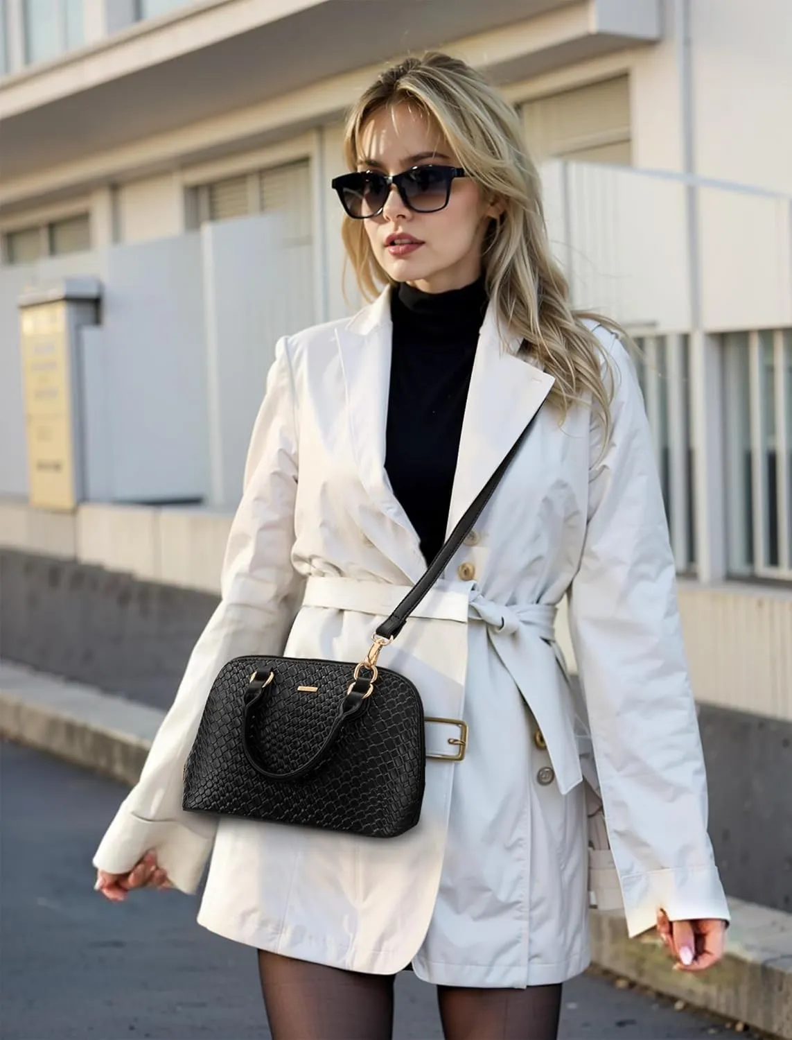 LOVEVOOK Purse for Women Small Crossbody Bags Classic Double Zip Top Handle Dome Satchel Bag