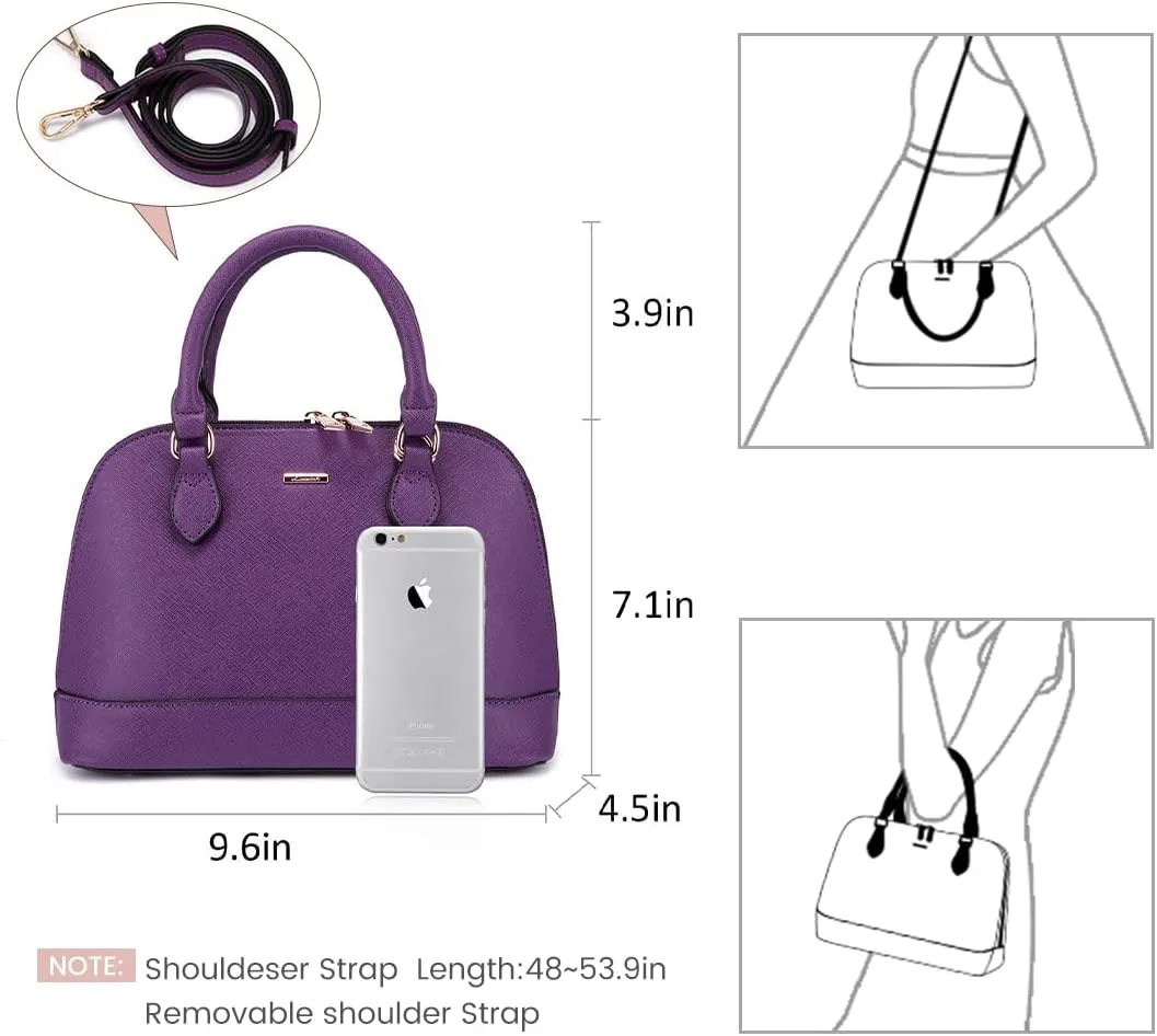 LOVEVOOK Purse for Women Small Crossbody Bags Classic Double Zip Top Handle Dome Satchel Bag