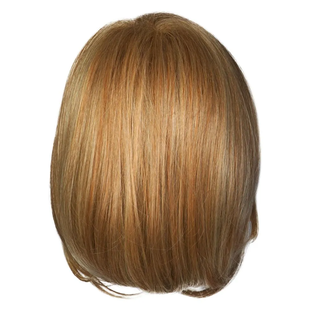 Luck Clasic Chin-Length Bob Wig, Face framing Customized Full-Fringe by Hairuwear, Average Cap, Dark Blonde