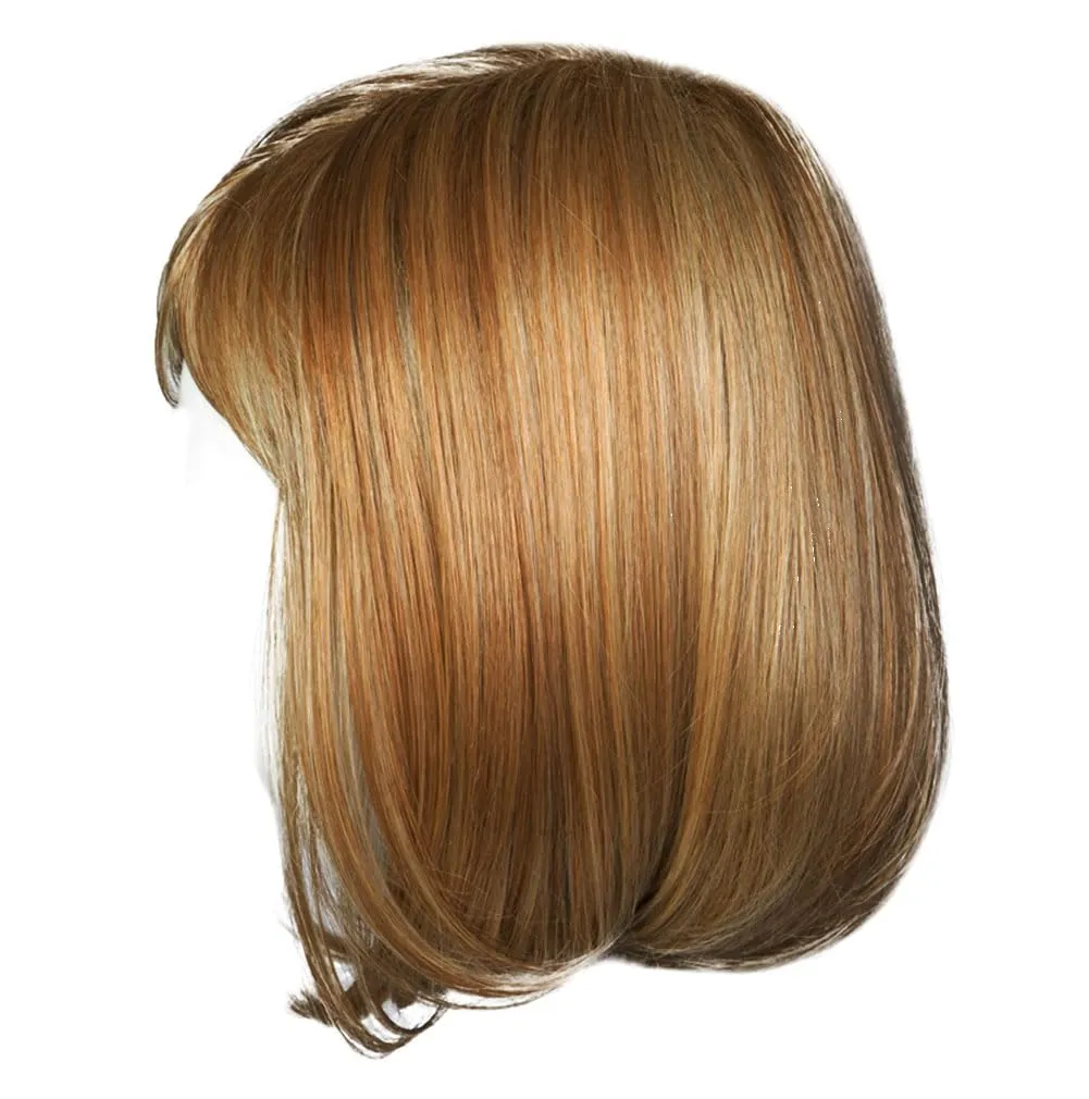Luck Clasic Chin-Length Bob Wig, Face framing Customized Full-Fringe by Hairuwear, Average Cap, Dark Blonde
