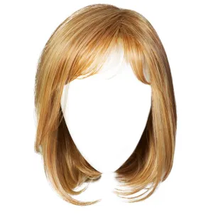 Luck Clasic Chin-Length Bob Wig, Face framing Customized Full-Fringe by Hairuwear, Average Cap, Medium Blonde
