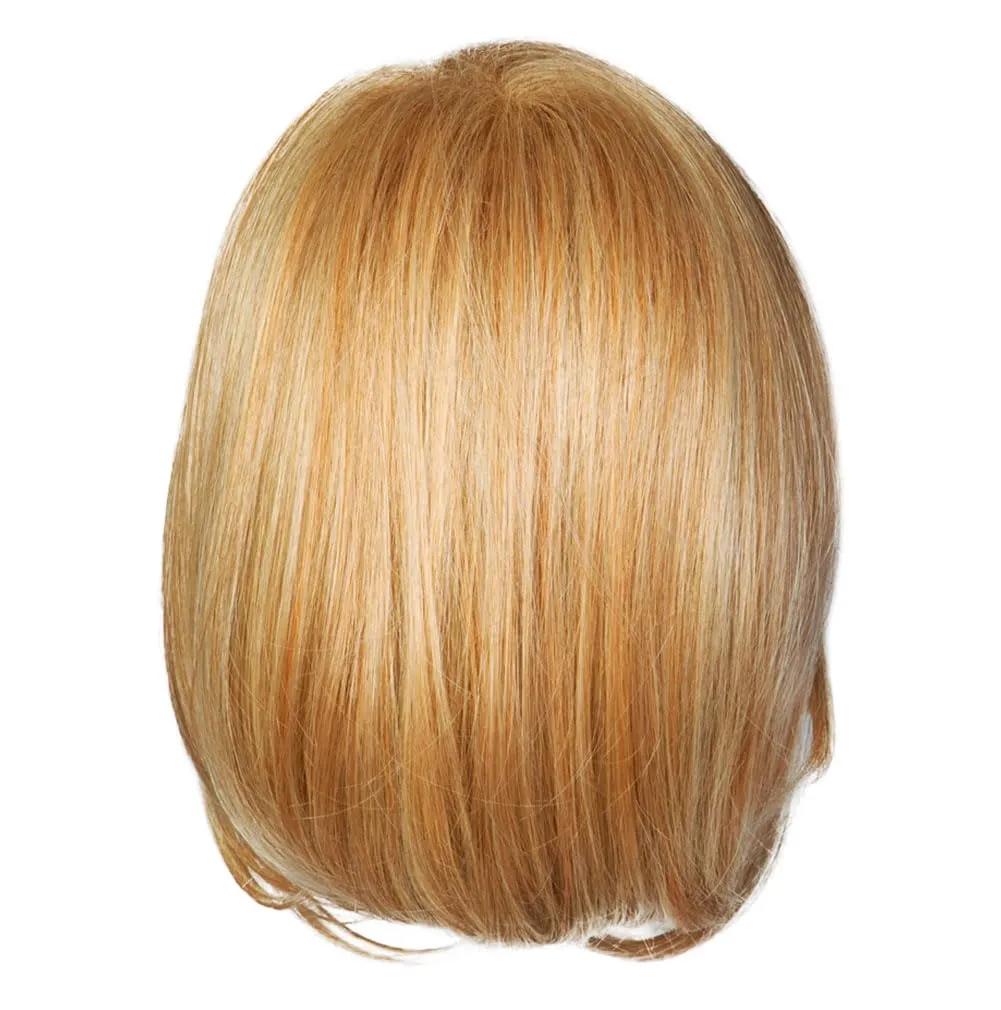 Luck Clasic Chin-Length Bob Wig, Face framing Customized Full-Fringe by Hairuwear, Average Cap, Medium Blonde