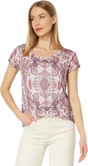 Lucky Brand Women's Printed Scoop Neck Tee