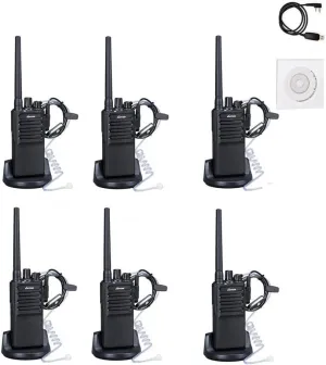 LUITON 2 Way Radios Voice Scrambler Long Range Walkie Talkies with Earpiece for Adults Outdoor CS Hiking Hunting Travelling (6 Packs)