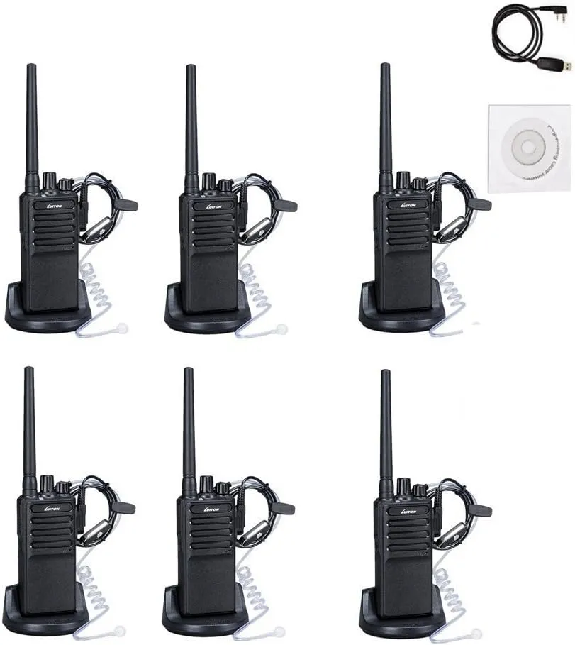 LUITON 2 Way Radios Voice Scrambler Long Range Walkie Talkies with Earpiece for Adults Outdoor CS Hiking Hunting Travelling (6 Packs)