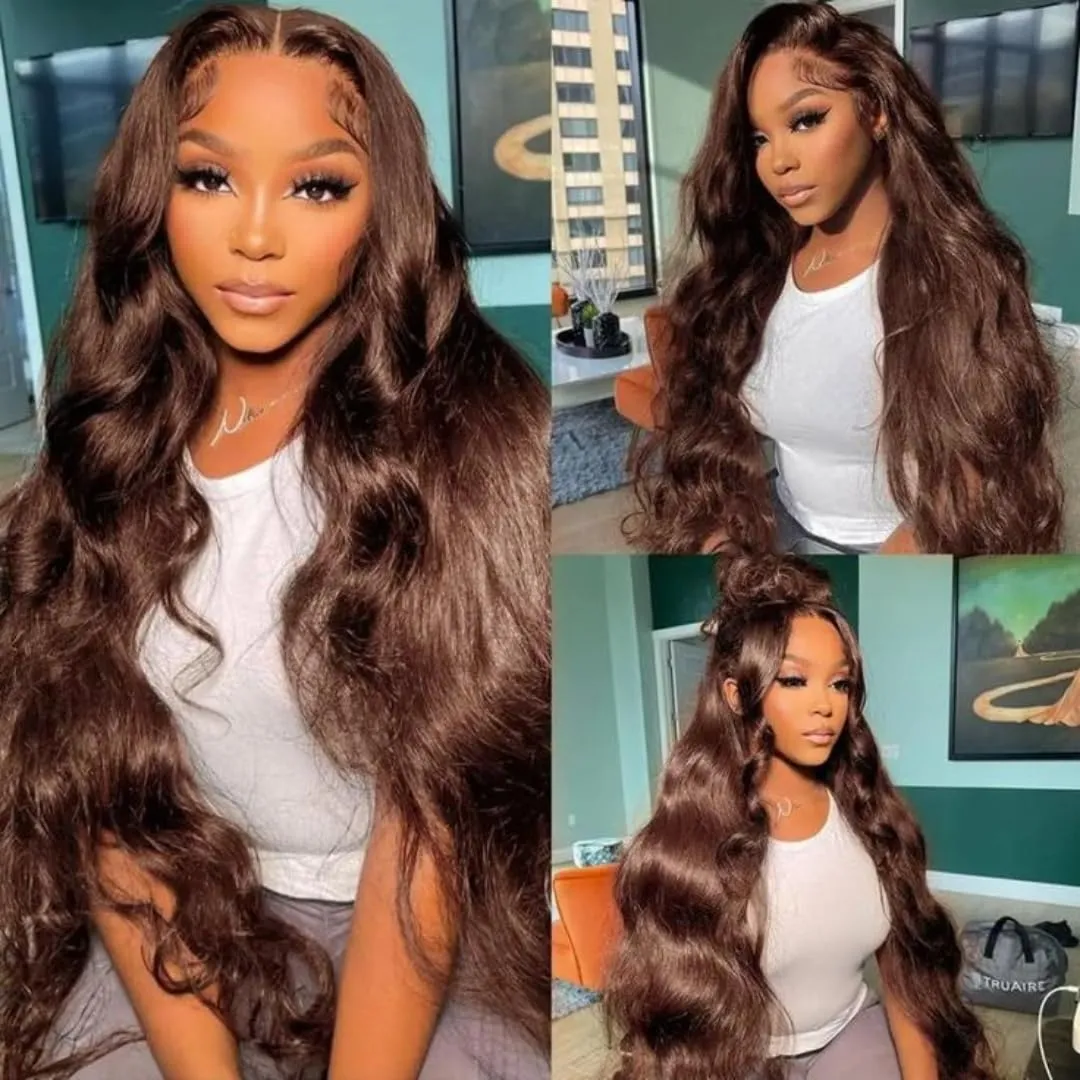 LUMIERE Dark Brown Clip In Hair Extensions, 120g Human Hair Clip In Extensions Seamless Body Wave Clip Ins For Black Women 8Pcs/set With 20clips Double Wefts Dark Brown Color#2 14 Inch