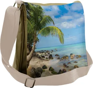 Lunarable Beach Messenger Bag, Romantic Coastline Scenery, Unisex Cross-body