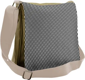 Lunarable Black and White Messenger Bag, Hexagons Minimalist, Unisex Cross-body