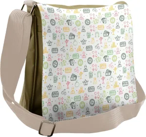 Lunarable Casino Messenger Bag, Colorful Pattern Gambling, Unisex Cross-body