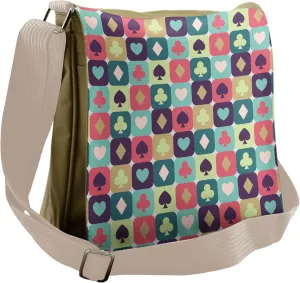 Lunarable Casino Messenger Bag, Jackpot Fun Enjoyment Print, Unisex Cross-body