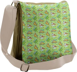 Lunarable Caterpillar Messenger Bag, Dragonfly Grasshopper, Unisex Cross-body