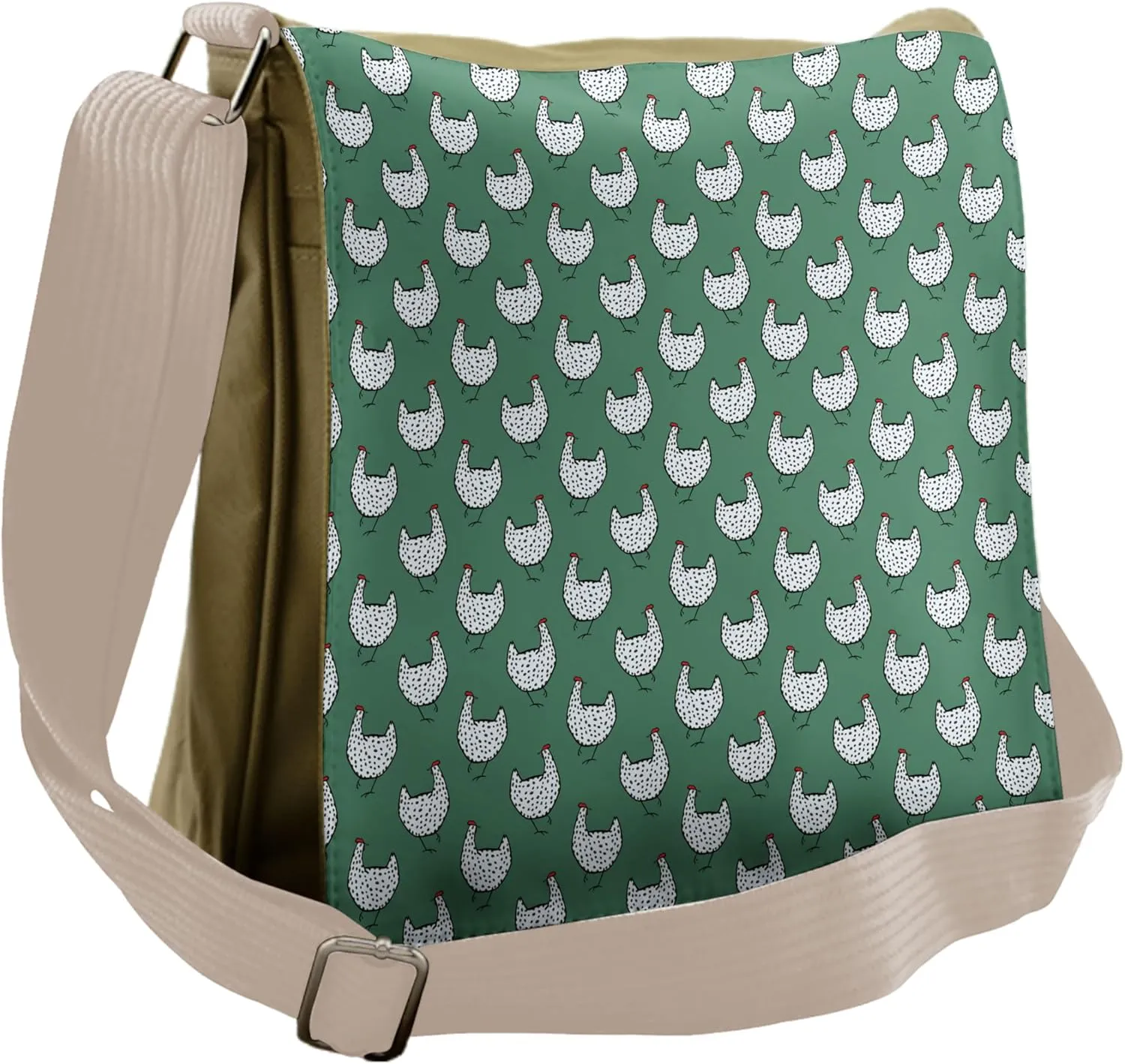 Lunarable Chicken Messenger Bag, Farmland Ranch Life Poultry, Unisex Cross-body
