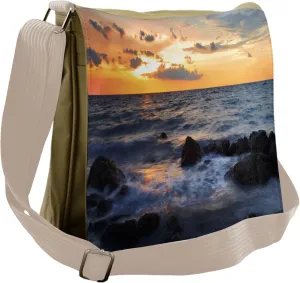 Lunarable Coastal Messenger Bag, Sunset View Thailand Tropic, Unisex Cross-body