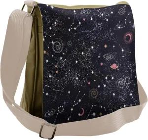 Lunarable Constellation Messenger Bag, Star Cluster Galaxies, Unisex Cross-body