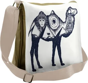 Lunarable Egyptian Messenger Bag, Giza Pyramids Civilization, Unisex Cross-body