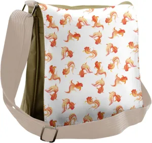Lunarable Fish Messenger Bag, Goldfish Freshwater Aquarium, Unisex Cross-body