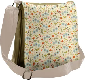 Lunarable Garden Messenger Bag, Dandelions Daisies Twigs, Unisex Cross-body
