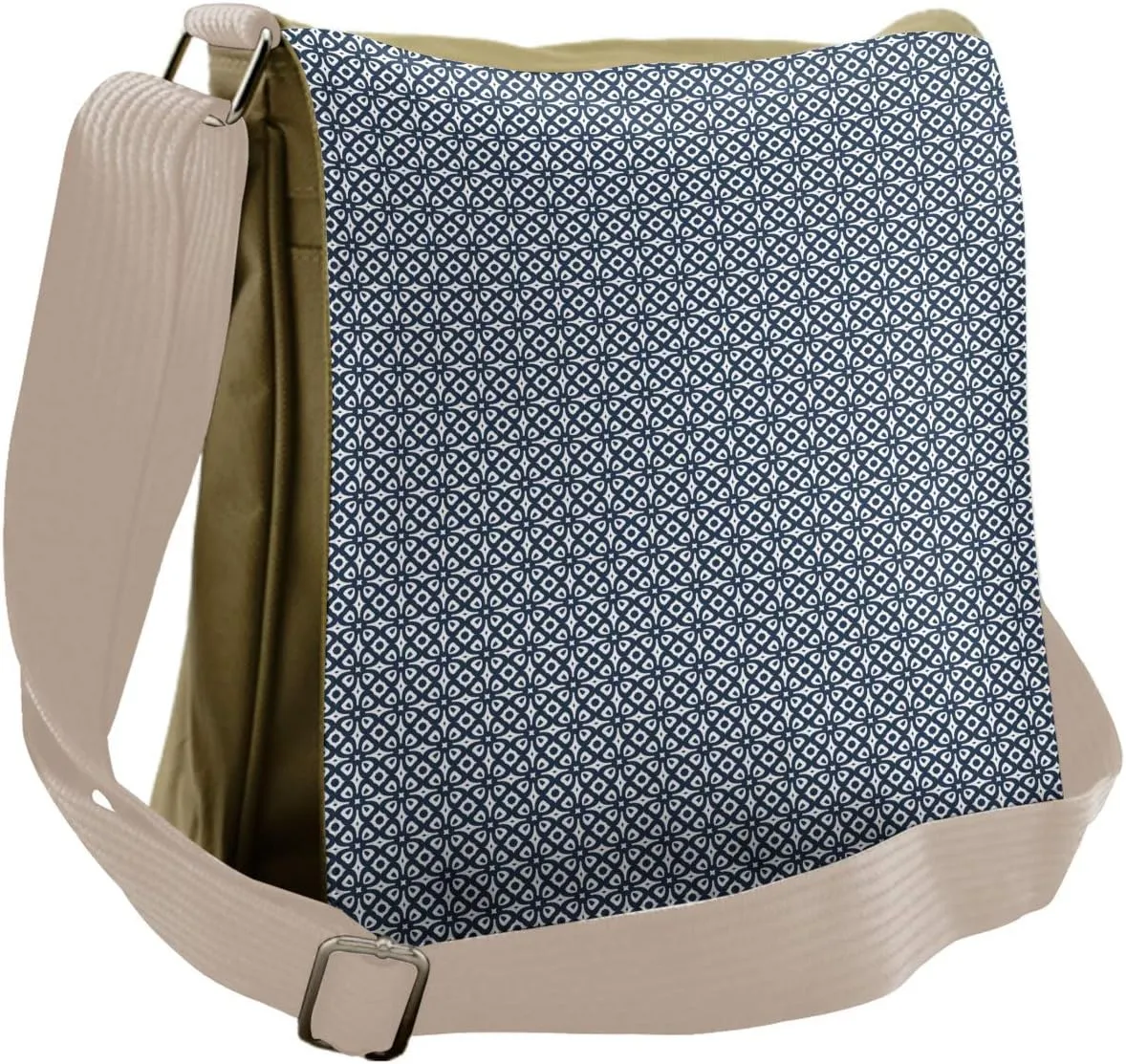 Lunarable Geometric Messenger Bag, Vintage Tiles Continuous, Unisex Cross-body