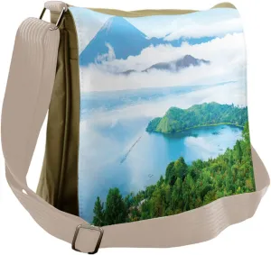 Lunarable Landscape Messenger Bag, Northern Nature Volcano, Unisex Cross-body