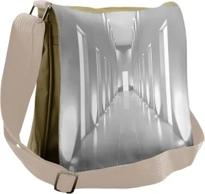 Lunarable Modern Messenger Bag, Long Corridor Modern Office, Unisex Cross-body