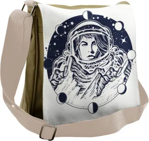 Lunarable Moon Phases Messenger Bag, Woman Explorer Mountain, Unisex Cross-body