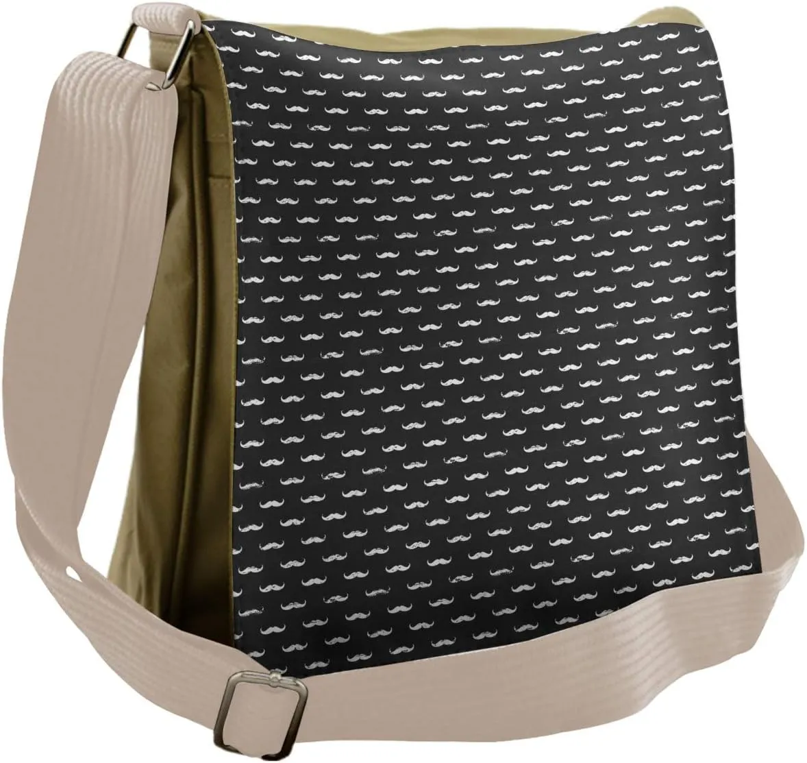 Lunarable Mustache Messenger Bag, Chalkboard Inspired Grungy, Unisex Cross-body