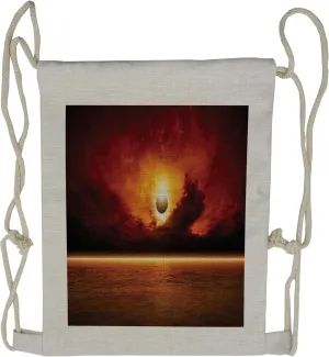 Lunarable Mystic Drawstring Backpack, Dramatic Skyline Sea Horizon, Sackpack Bag