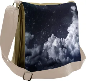 Lunarable Night Sky Messenger Bag, Astronomical Space Design, Unisex Cross-body