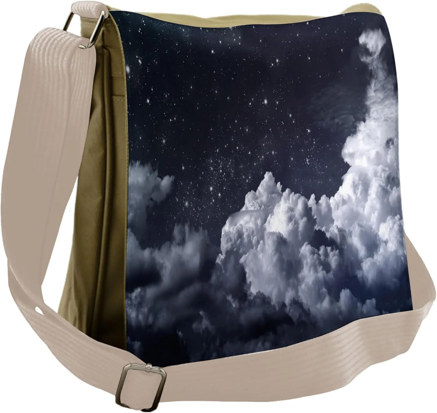 Lunarable Night Sky Messenger Bag, Astronomical Space Design, Unisex Cross-body