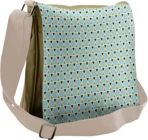Lunarable Orient Messenger Bag, Hexagons Little Triangles, Unisex Cross-body