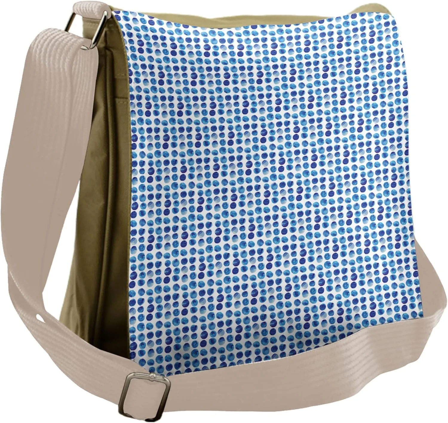 Lunarable Polka Dot Messenger Bag, Brush Stroke Drops, Unisex Cross-body