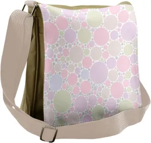 Lunarable Polka Dots Messenger Bag, Round Cell-like Cluster, Unisex Cross-body
