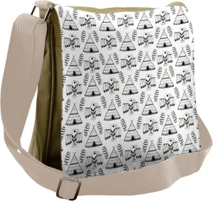 Lunarable Tribal Messenger Bag, Nomadic Tent Eagle, Unisex Cross-body