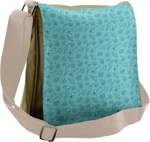 Lunarable Turquoise Messenger Bag, Shellfishes, Unisex Cross-body