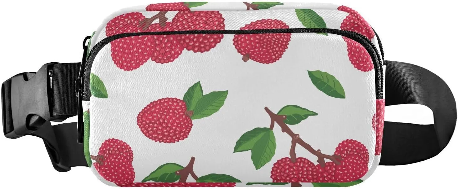 Lychee Tropical Fruit Fanny Pack Crossbody Bag for Men Women Belt Bag Bum Bag with Adjustable Strap, Fashion Waist Packs for Travel Running Workout