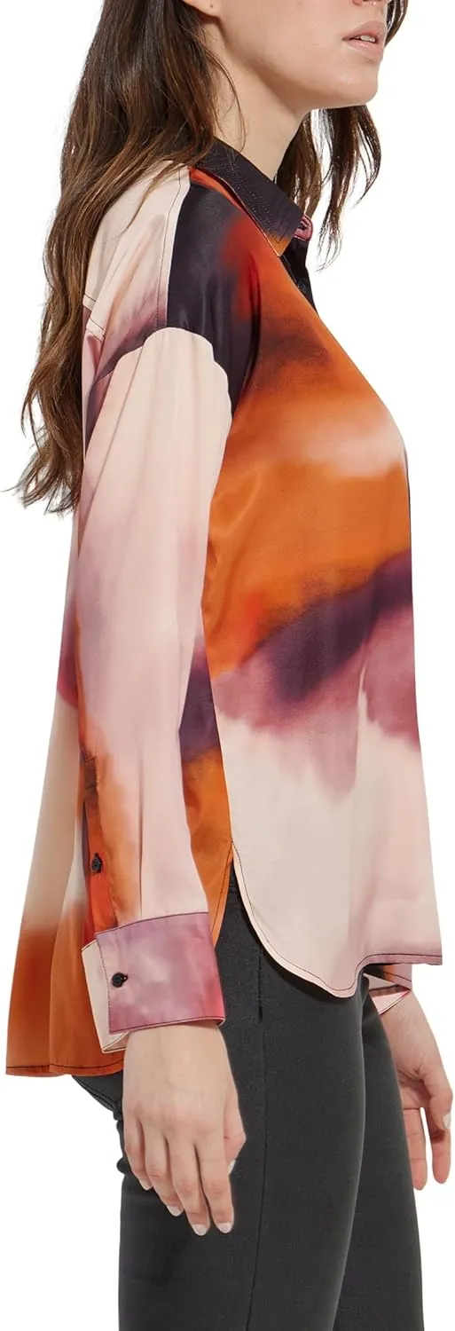 Lysse Printed Stitched Satin Shirt