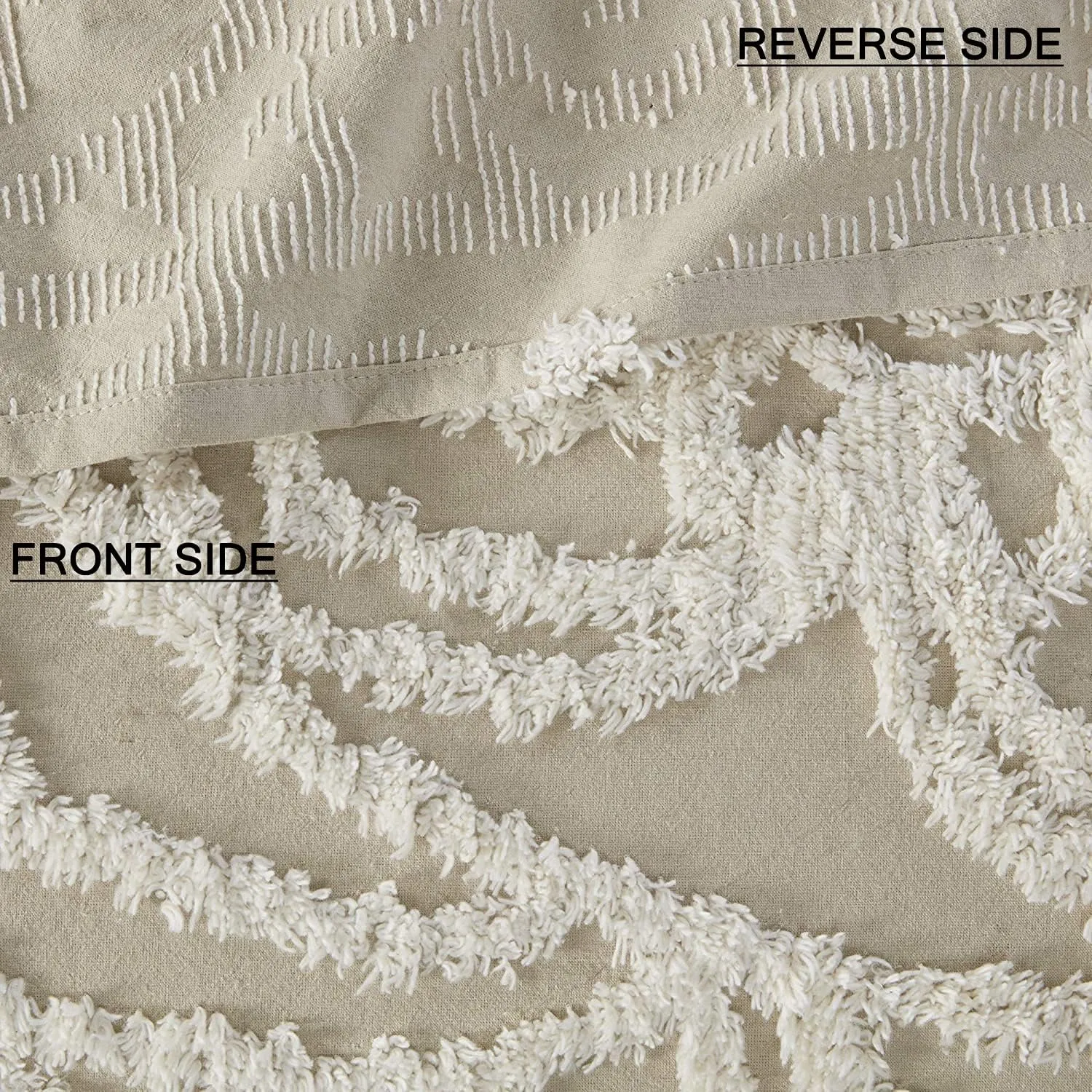 Madison Park Laetitia Lightweight 100% Cotton Quilt Set, Breathable Chenille Tufted, Shabby Chic Boho Medallion Design, Sham, Floral Taupe w/ Tassels, Full/Queen-2 Piece
