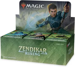 Magic The Gathering Zendikar Rising Draft Booster Box | 36 Booster Packs (540 Cards)   1 Box Topper | 36 Full Art Lands | Factory Sealed