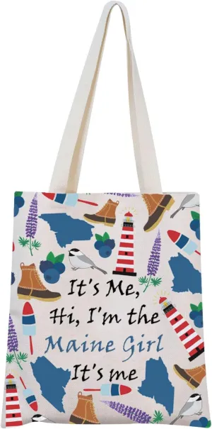 Maine Girl Gift Maine Girl Tote Bag Maine Travel Bag Maine Welcome Gift Maine Lover Gift