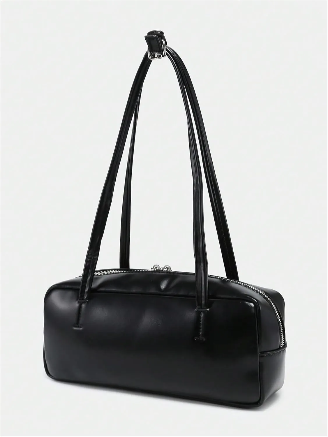 MakeMeChic Women's Y2K Bow Knot Shoulder Bag Double Handle Zipper Handbag Kawaii Underarm Purse Retro Bag