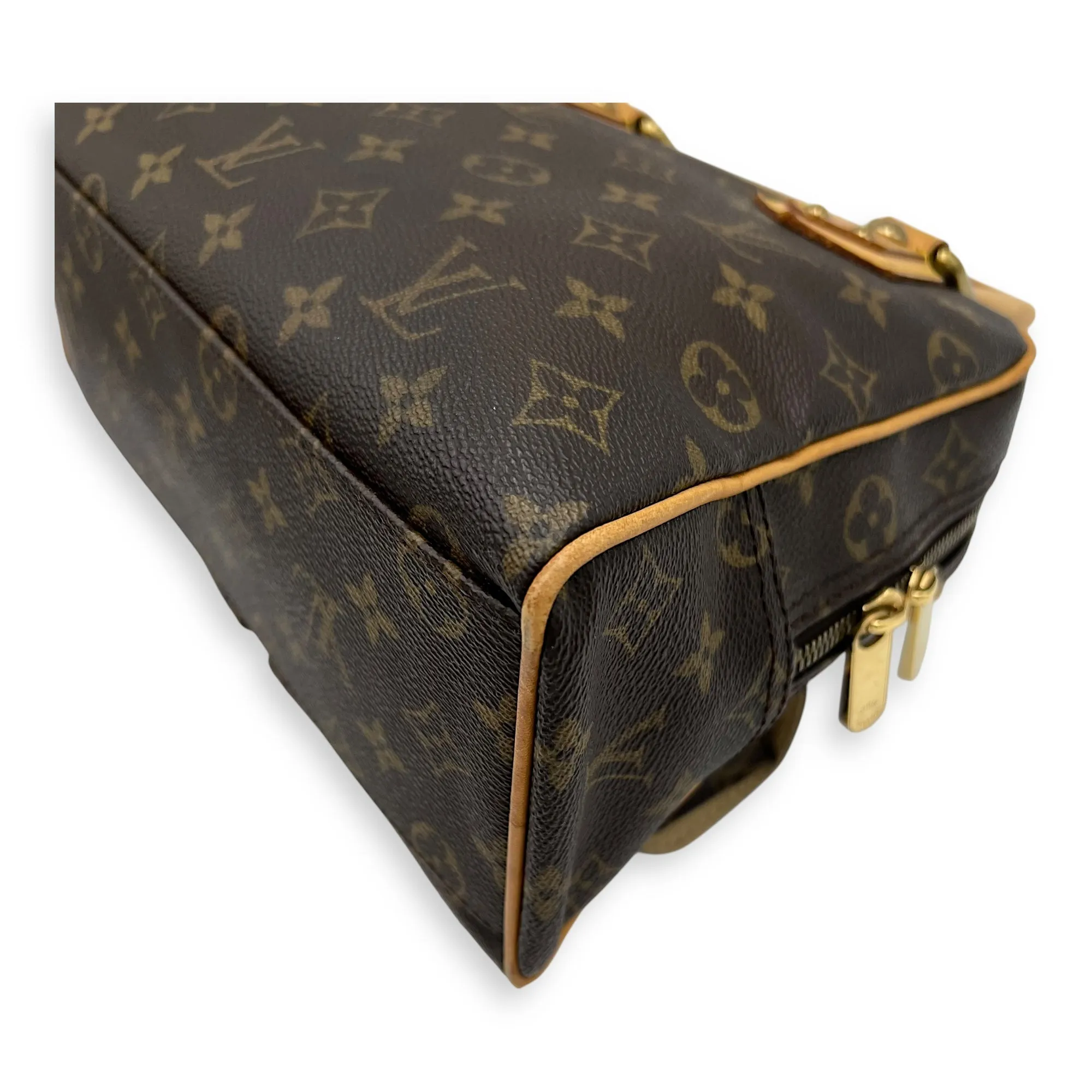 Manhattan PM Top handle bag in Monogram coated canvas, Gold Hardware