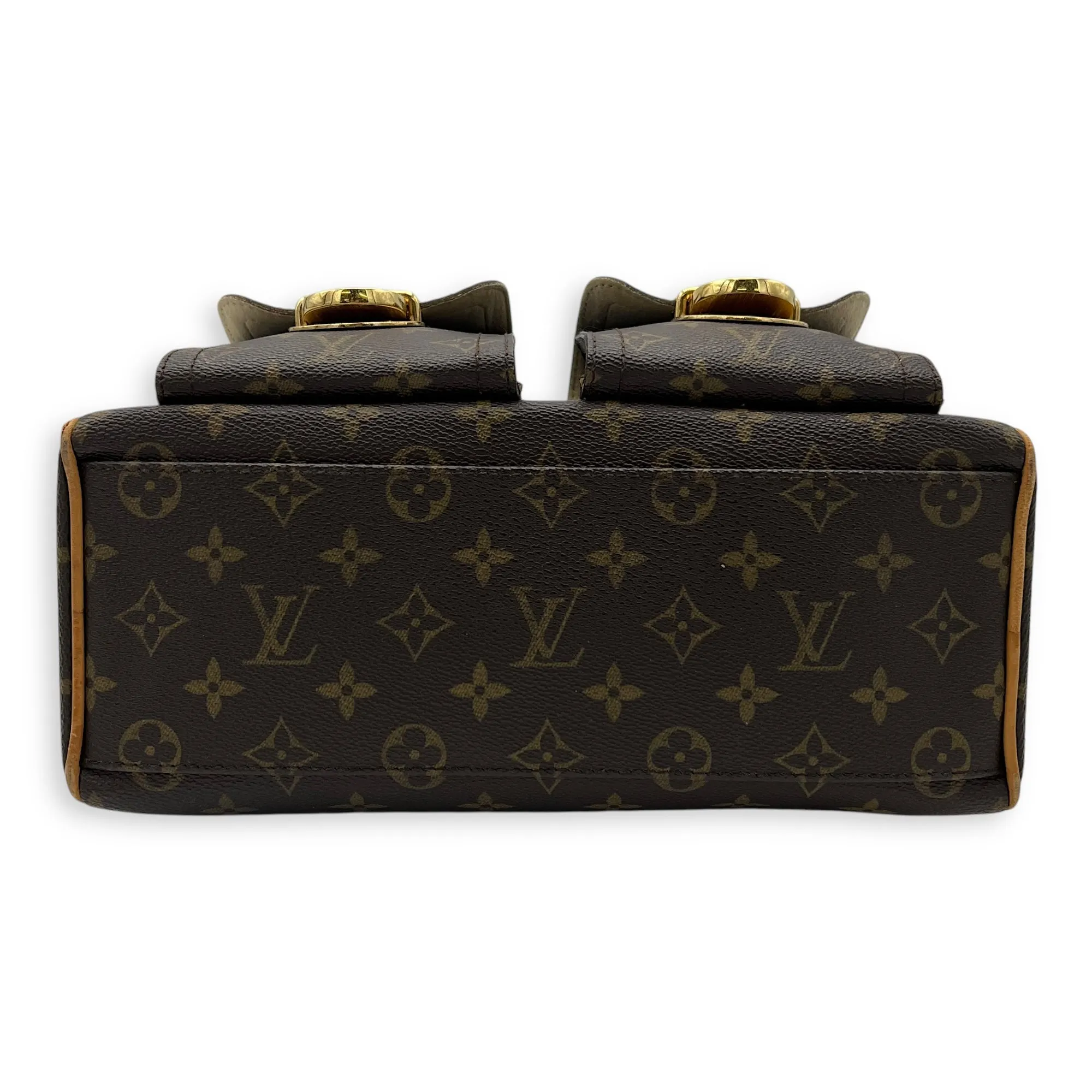Manhattan PM Top handle bag in Monogram coated canvas, Gold Hardware