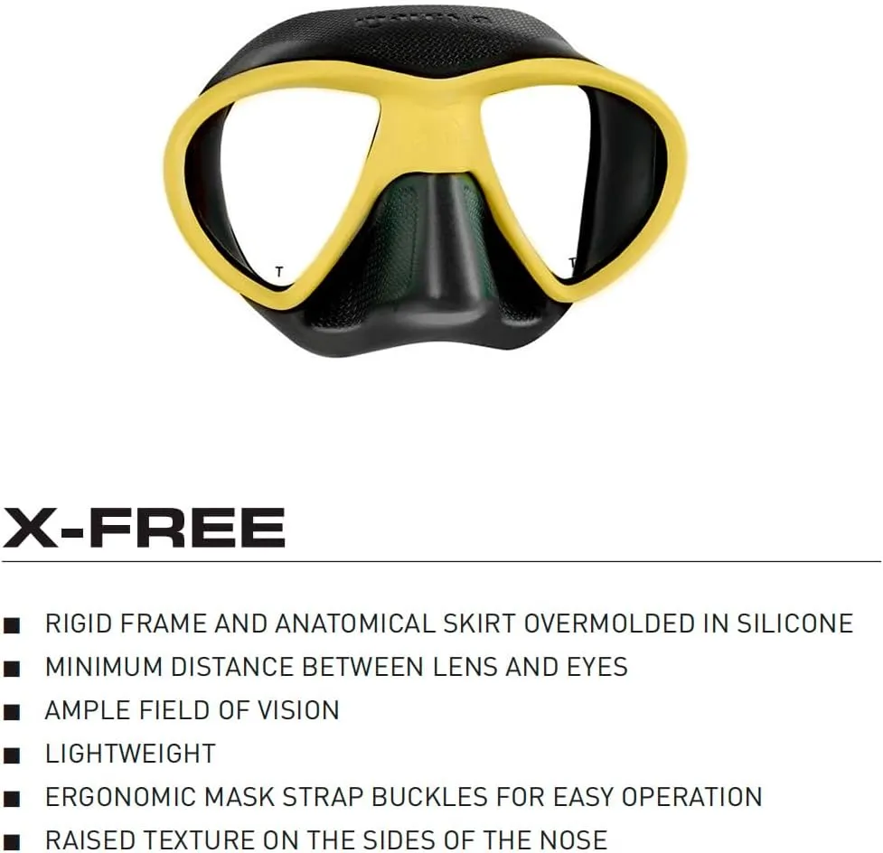Mares Unisex Adult X-Free Anti-Glare Double Lens Low Volume Scuba Diving Mask