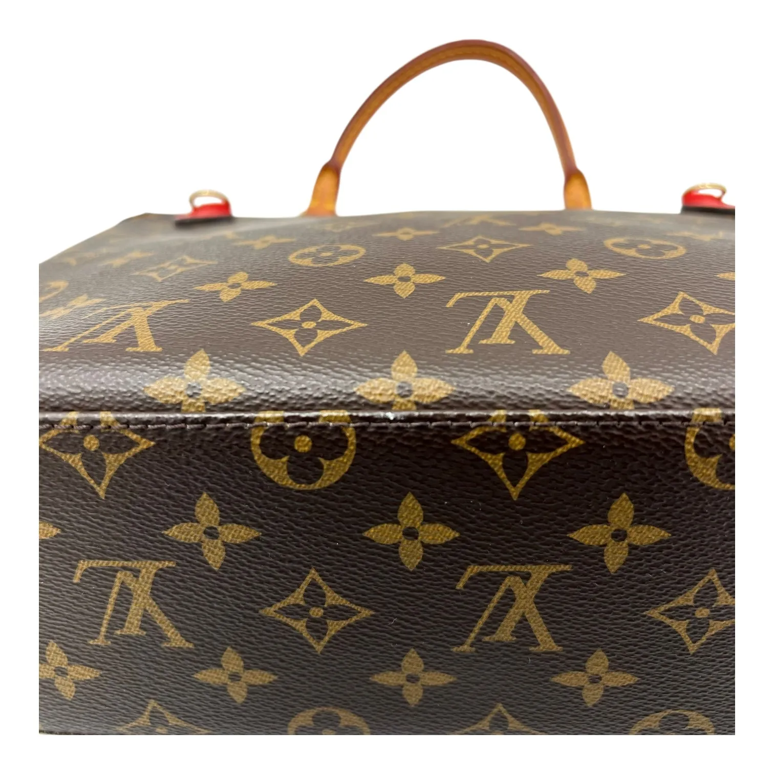 Marignan Top Handle Bag Brown in Monogram Coated Canvas, Gold hardware