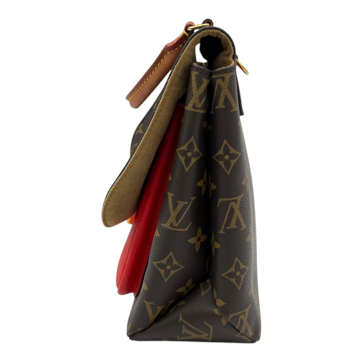 Marignan Top Handle Bag Brown in Monogram Coated Canvas, Gold hardware