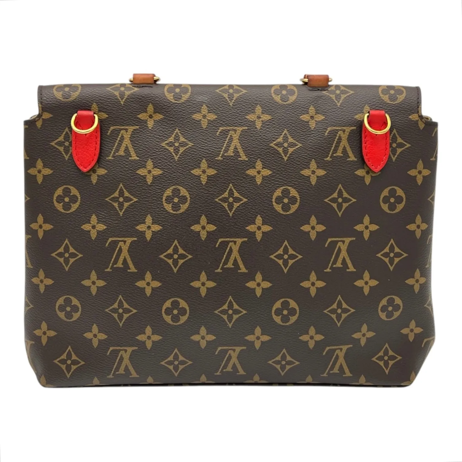 Marignan Top Handle Bag Brown in Monogram Coated Canvas, Gold hardware